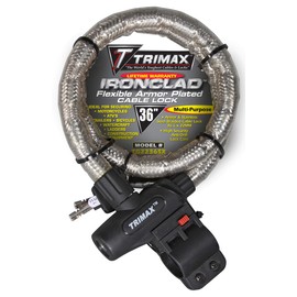 Trimax TG2236SX High Security Armor Plated Stainless Steel Locking Cable (36" Length x 22mm) with Quick Release Tubular Mounting Bracket