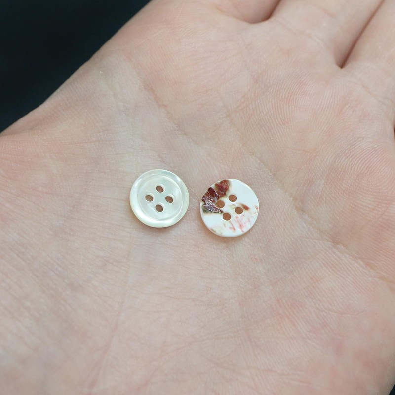 Shell Buttons, Shellfish Buttons, Single Sided, Takase Clam, Shirt Buttons,