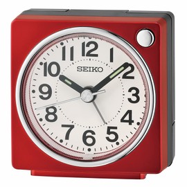 Seiko Fuji Dark Bedroom Alarm Clock, Metallic Red