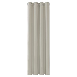 Deconovo Home Decorative Super Soft Ring Top Blackout Curtain Eyelet Window Curtain for Boys Room 52"x 63" Light Beige 1 PANEL
