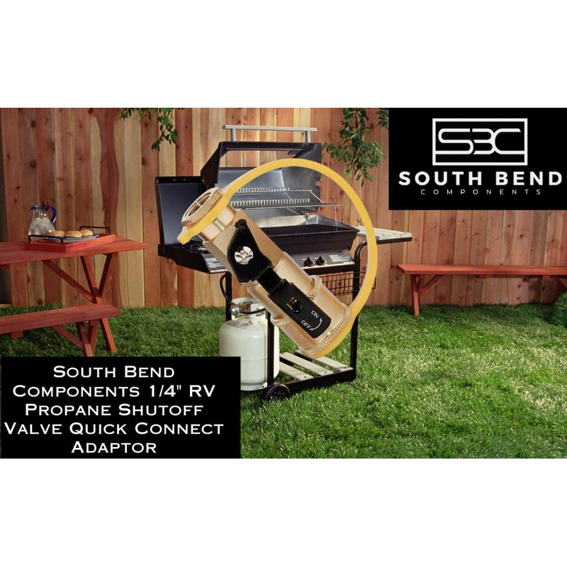 South Bend Components 1/4" RV Propane Shutoff Valve Female Quick