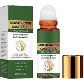 Aceite corporal de ricino en roll-on para piel seca, pestañas y cejas. (1PCS)