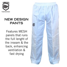 ELITE - Black Collar Taekwondo Uniform (TKD Dobok) Ultralight Fabric Fighting gear with extra mesh (200 (6))