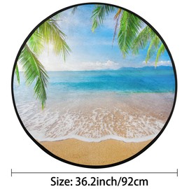 3ft Round Rug Summer Beach Gnomes Small Circle Area Rugs Throw Rug Washable Soft Non-Slip Nursery Rug Circular Entryway Mat for Kids Room Bathroom Living Room Bedroom Kitchen Sofa Carpet