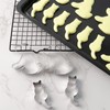 2Pcs Silver Cookie Cutters Set Cat Dog Cookie Cutter Stainless