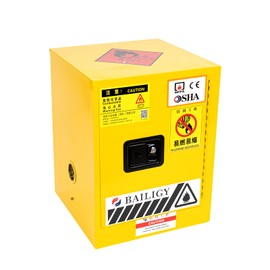 LOYALHEARTDY Safety Cabinet, 4 Gallons Safety Cabinet Safety Galvanized Steel Storage Cabinet with a Leakproof Manual Closing Door, Safety Storage Cabinet for Storaging Chemicals, Flammable Liquid