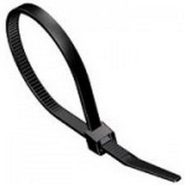 200 Black Cable Ties, Strong Nylon, 200mm x 2.5mm