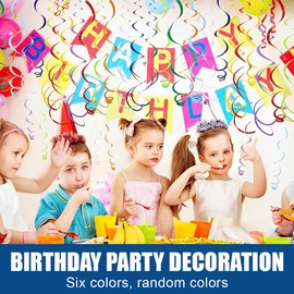 BQRKOTM Pack of 18 Swirl Decoration, Spiral Garland Foil Ceiling Hanger, Double Spiral Decoration, Streamers for Birthday, Wedding, New Year's Eve or Carnival Party Decoration