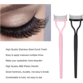 4 Peines de Pestañas con Dientes de Acero Inoxidable, Separador de Pestañas Portátil, Cepillo Cosmético, Máscara de Pestañas, Definidor de Pestañas con Cubierta de Peine, Cepillos de Aseo de Pestañas