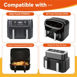 150PCS Air Fryer Liners for Ninja Foodi FlexDrawer AF500UK 10.4L & Duronic AF34 10L, Air Fryer Accessories Disposable Parchment Paper for Instant 8.5L & Ometa 9L, Dual Drawer