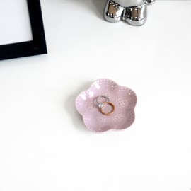 CEIERPH Light Purple Flower Ring Dish Jewelry Tray, Small Trinket Dish Vanity Tray for Rings Earrings, Gifts for Wife Mom Daughter Women