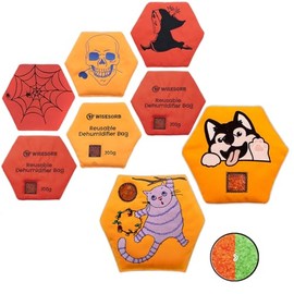 Wisesorb 300g & 600g Rechargeable Desiccant Packs for Storage, Reusable Dehumidifier Bags for Car Gun Safe, Indicating Silica Gel Packets Visible Moisture Absorbers for Closet Basement [5 Pack]