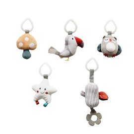 CoocooBaby Play Gym with 5 Sensory Toys, Thick & Plush Playmat for Floor, Tummy Time Mat, Convertible Stage-Based Developemtnal from Baby to Toddler (Toy_Color)