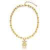 CLASSYZINT Gold Bear Pendant Necklace U Link Chunky Chain Necklace