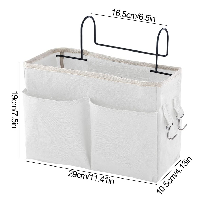 Forreen Bedside Storage Pocket, 2 Pcs Bedside Hanging Storage Basket