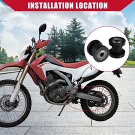 Hihaha Chain Roller Pulley Tensioner with Bolt Nut Gasket/Wheel Guide Tensioner for Motorcycle Mini Bike ATV 125cc 140cc 160cc XR125 KLX110 Dirt Bike/Durable Plastic 8mm / 2 Set Black