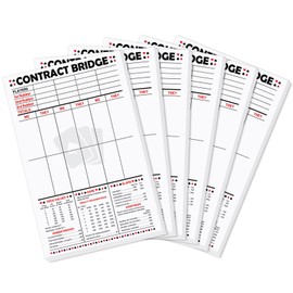 party greeting 150 Sheets Contract Bridge Score Pads and Tallies 5.5x8.5Inch Bridge Score Notepad Canasta Score Pads Print with Trick Rubber Bridge Party Bridge Large Size Game Scoring Cards(6 Pads)