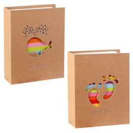 YBGGJO 2 Pack 200 Sheets 1 Large Insert Photo Album, Large Size Photo Album, Photo Storage, Baby Kids Growth Records (2 Books, 5 Inch, 400 Sheets)