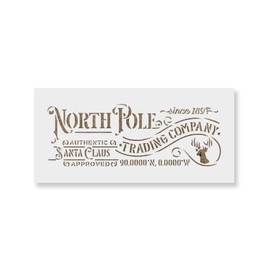North Pole Trading Stencil - Reusable Stencils for Painting - Create DIY North Pole Trading Home Decor