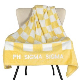 Sorority Shop Phi Sigma Sigma Thick Blanket - Stylish Checkered Blanket Perfect for Big Little Sorority Gifts - Soft, Cozy, and Comfortable Gift Blanket for Women - 50" X 62"