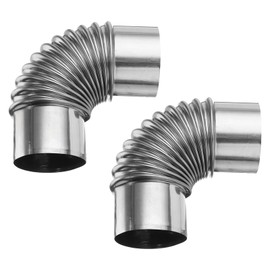 PATIKIL 70mm 90 Degree Stove Pipe, 2pcs Stainless Steel Tent Elbow Stove Chimney Pipe Flue Extension with Aluminum Foil Tape for Camping Stove Vent Water Heater Smoke Exhaust