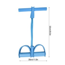 Training Bands Rope Foot Pedal Puller Elastic Sit Up Pull Rope with Foot Pedal Abdominal Exerciser Fitness Yoga Equipment for Men Women Sports, Four Tubes