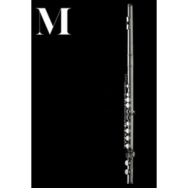 M: Flute Woodwind Instrument Themed Monogram Letter "M" Initial Notebook / Journal / Diary with Blank Lined Pages for Writing Notes | Unique ... Band Members, Music Artists, and Musicians