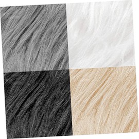 LALAFINA 4pcs Faux Fur Fabric Squares for DIY Clothing and Craft Projects Lightweight Soft and Realistic Texture White Black Grey and Khaki Colors for Adornment and Creative Supplies
