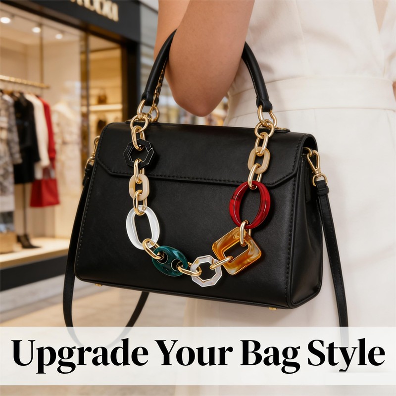 jojofuny Detachable Handbag Chain 14.56 in Acrylic Bag Chain Strap