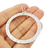 Large Hoops Solid Handmade 925 Sterling Silver Hammered Circle Earrings