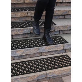 Rubber Stair Treads Non-Slip Outdoor 42”x10” (5-Pack) – Anti-Slip Step Mat