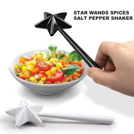 Elqater Salt and Pepper Shaker Salt and Pepper Wand Shakers, Black and White and Pink, Star Wand Salt