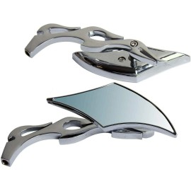 MotorToGo Small Chrome Diamond Rear View Mirrors for  Victory Vegas Vision Kingp