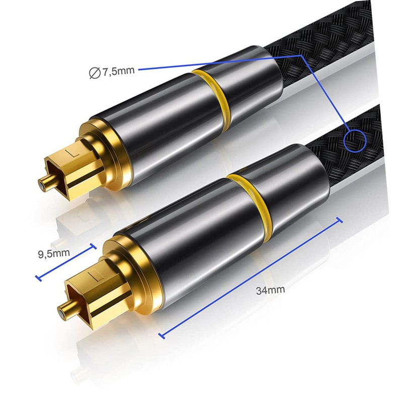 KICHOUSE Fiber Optic Audio Cable 10m Optical Audio Cable to