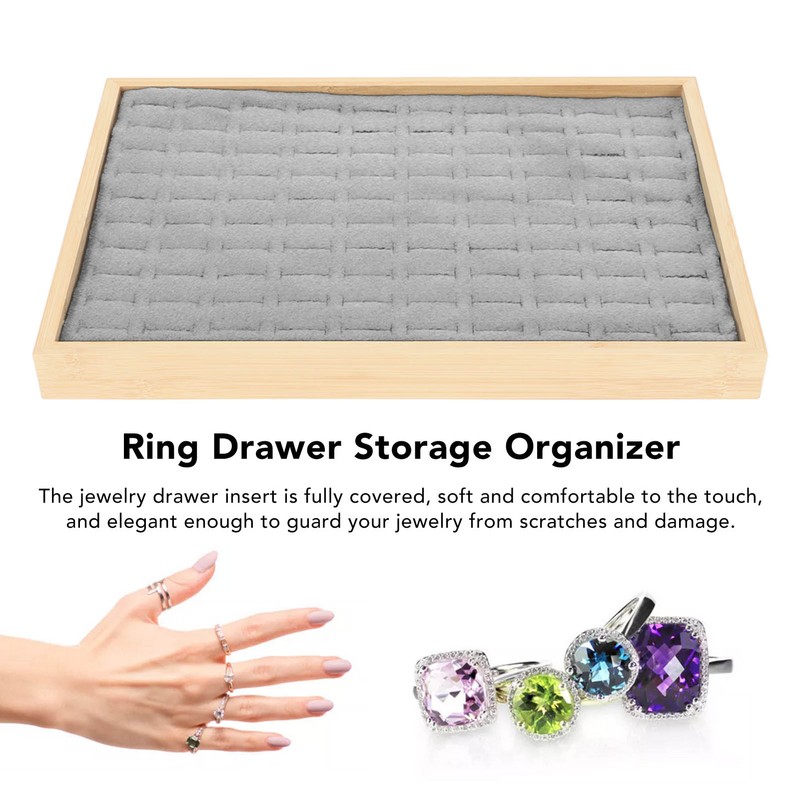 Jewelry Drawer Organizer Multipurpose 100 Grids Ring Drawer Storage Insert