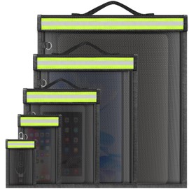 5 Pack Faraday Bags with Handle & Reflective Strip, Faraday cages for Laptops, Tablets, Phones, Car Keys, Anti-Tracking EMP Bag, Fireproof & Waterproof Signal Blocking Pouch | yaokvide