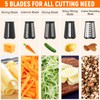 Rotary Cheese Grater Hand Crank with 5 Interchangeable Blades, Vegetable