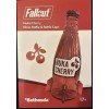 Bethesda Fallout Nuka Cola Cherry Glass Bottle + 10 Bottle Caps Rocket Replica Figure