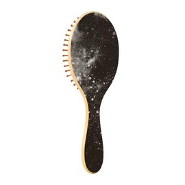 Paddle Brush Hair Brush, Round Wooden Pins Air cushion comb, Scalp massages Detangling Hair Hairbrush for Smoothing Hair Print Galaxy Space Starry Universe