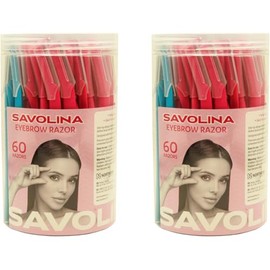 Savolina Eyebrow Razor, 60-Pack, Professional Beauty Tool, Pink