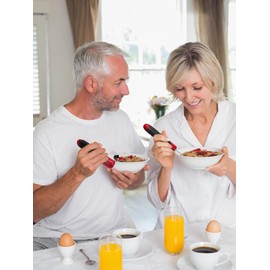 Adaptive Utensils, Weighted Special Supplies Spoon Fork Set, Weak Hand Grip & Handicapped & Parkinsons Aids for Living, Arthritis for Hand Tremors, Travel Eating Utensils for Disabled, Elderly, Adults