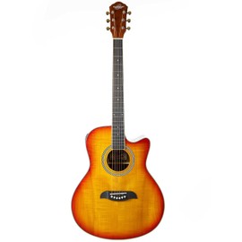 Oscar Schmidt OA10CE Mini Auditorium Acoustic-Electric Cutaway Guitar - Spalted Maple