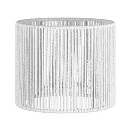 Home Sweet Home Paper Rope Lampshade | Cylinder | 20/20/17 cm | White | Paper Rope Lampshade | for E27 Lamp Socket | RoHS Tested | Suitable for Table Lamp