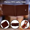STARHIDE Mens RFID Blocking Compact Real Leather Coin Pocket Billfold