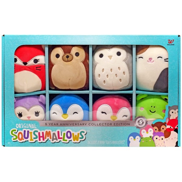 Squishmallows 5 Year Anniversary Fifi, Hans, Hoot, Cameron, Holly, Puff,