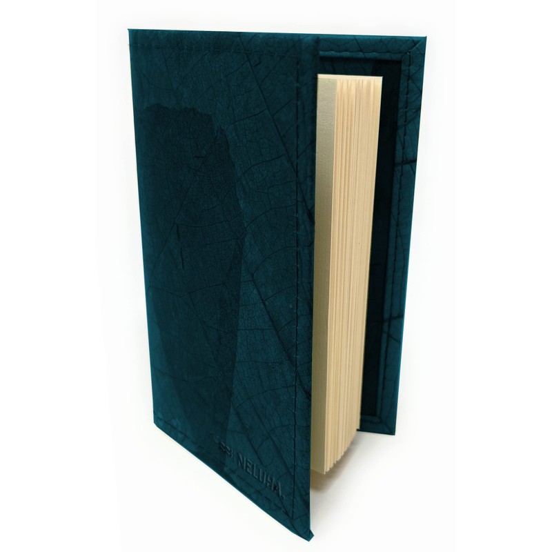 NELUHA Notebook A5 Blank Refillable Teak Leaves Vegan Sustainable Leather