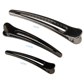 12 Pcs Women Black Simple Hollow Duckbill Hairpin - Tip Mouth Spring Clip Hair Clips DIY Handmade Headdress Accessories (Length 12cm/4.72in)