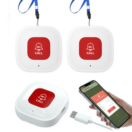 WIOONI 2 Pack Smart Emergency Call Button for Seniors WiFi, Personal SOS Emergency Button, Home Emergency Call WiFi, Compatible with Tuya Smart/Smart Life/Alexa for Elderly Patients, Children