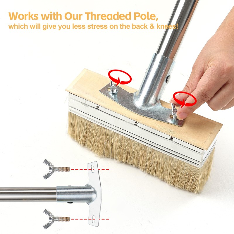 Deck Stain Brush Applicator with 60" Long Handle, 7” Wide