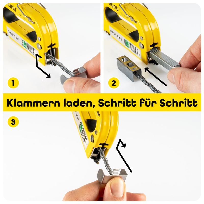 Rapid Rapid NUNU 3-in-1 Handtacker, Set mit 3.000 Klammern und
